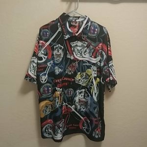 OCO Orange County Chopper Button Front Shirt Sz XL